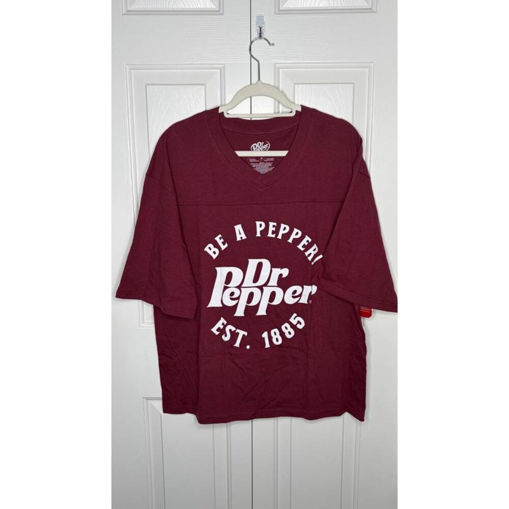Vintage-Inspired Dr Pepper Est. 1885 Burgundy Tee Women’s